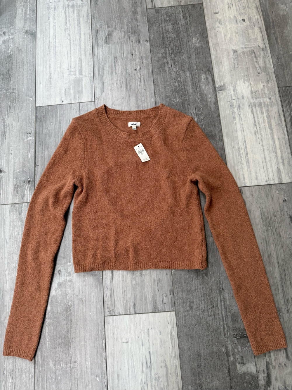 Aerie NWT Open Back Cropped Sweater Brown Size Medium